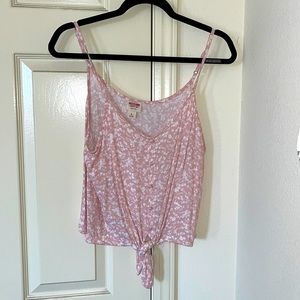 Mossimo knotted floral crop top